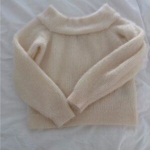 H&M Soft Cream Off-Shoulder Sweater